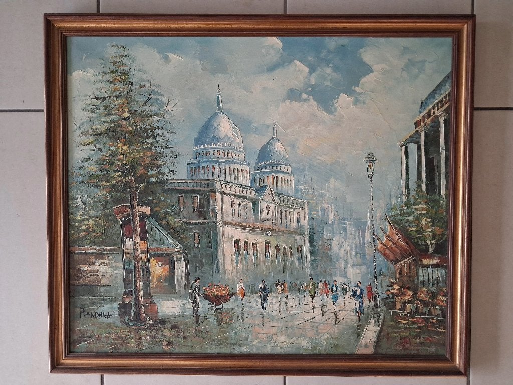 Schilderij P Andrea, Doek, Ophalen of Verzenden, Olieverf, Origineel werk