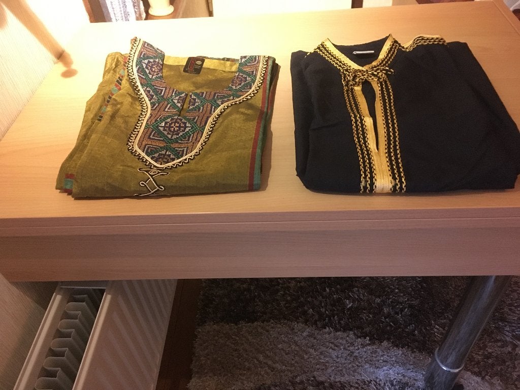 2 nieuwe mooi geborduurde djellabas/kaftans - 100% katoen, Blauw, Maat 46/48 (XL) of groter, Nieuw, Ophalen of Verzenden