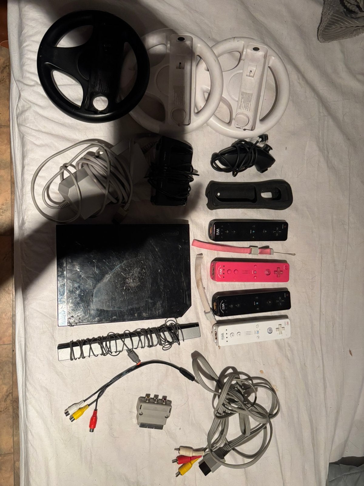 Wii met accessoires, Games en Spelcomputers, Ophalen, Gebruikt, Met 3 controllers of meer, Met stuurtje