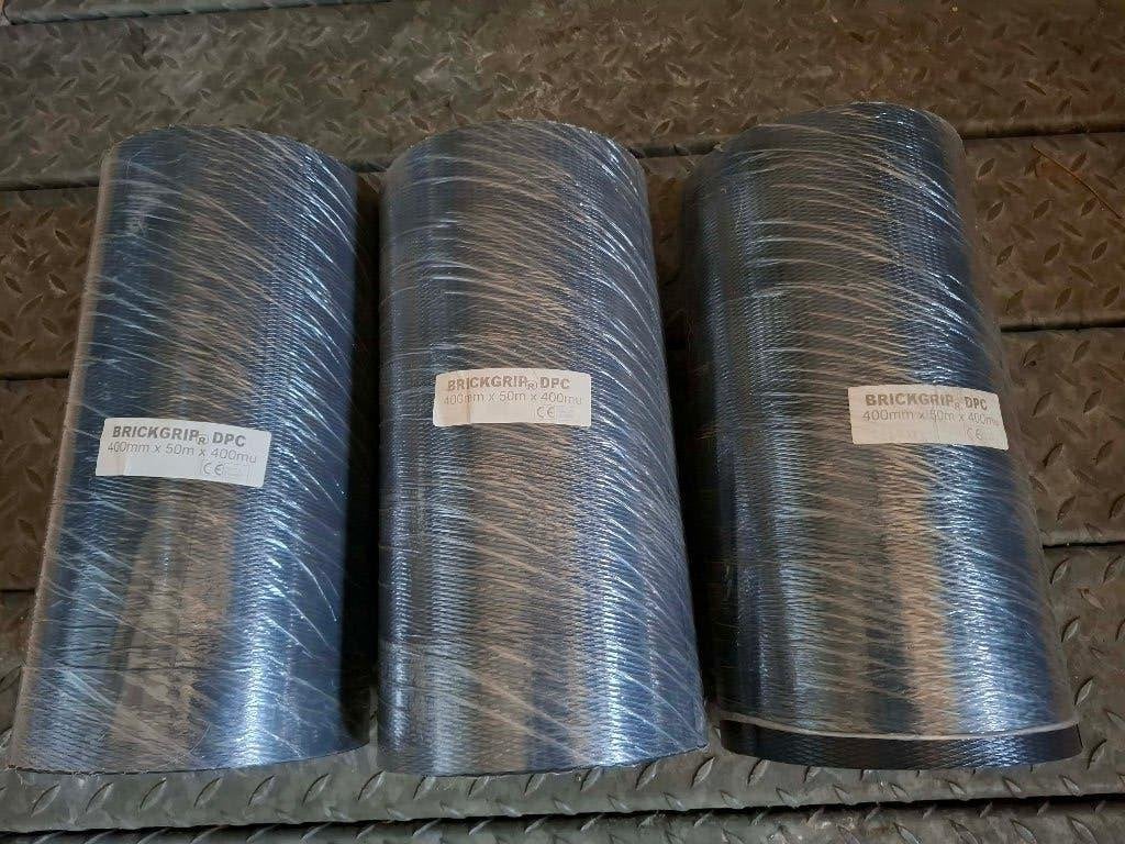 3 NIEUWE BRICKGRIP DPC ROLLEN 50 M X 40 CM X 400MU, Doe-het-zelf en Bouw, Zeil en Folie, Nieuw, Folie, Ophalen