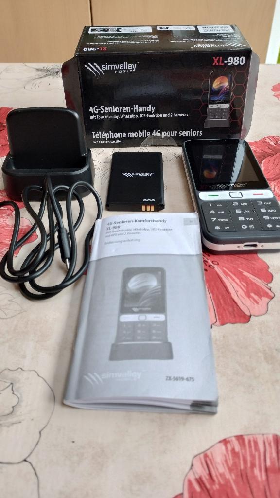 Téléphone portable pour sénior Simvalley XL-980, Télécoms, Enlèvement, Comme neuf
