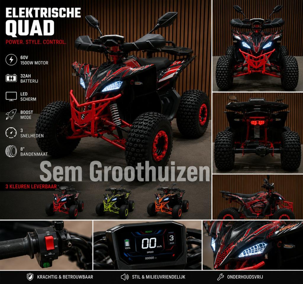 Elektrische Quad 60V 1500W - Rijklaar, Ophalen