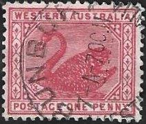 1 Postzegel West-Australië 1902 Zwaan, Enlèvement ou Envoi, Affranchi