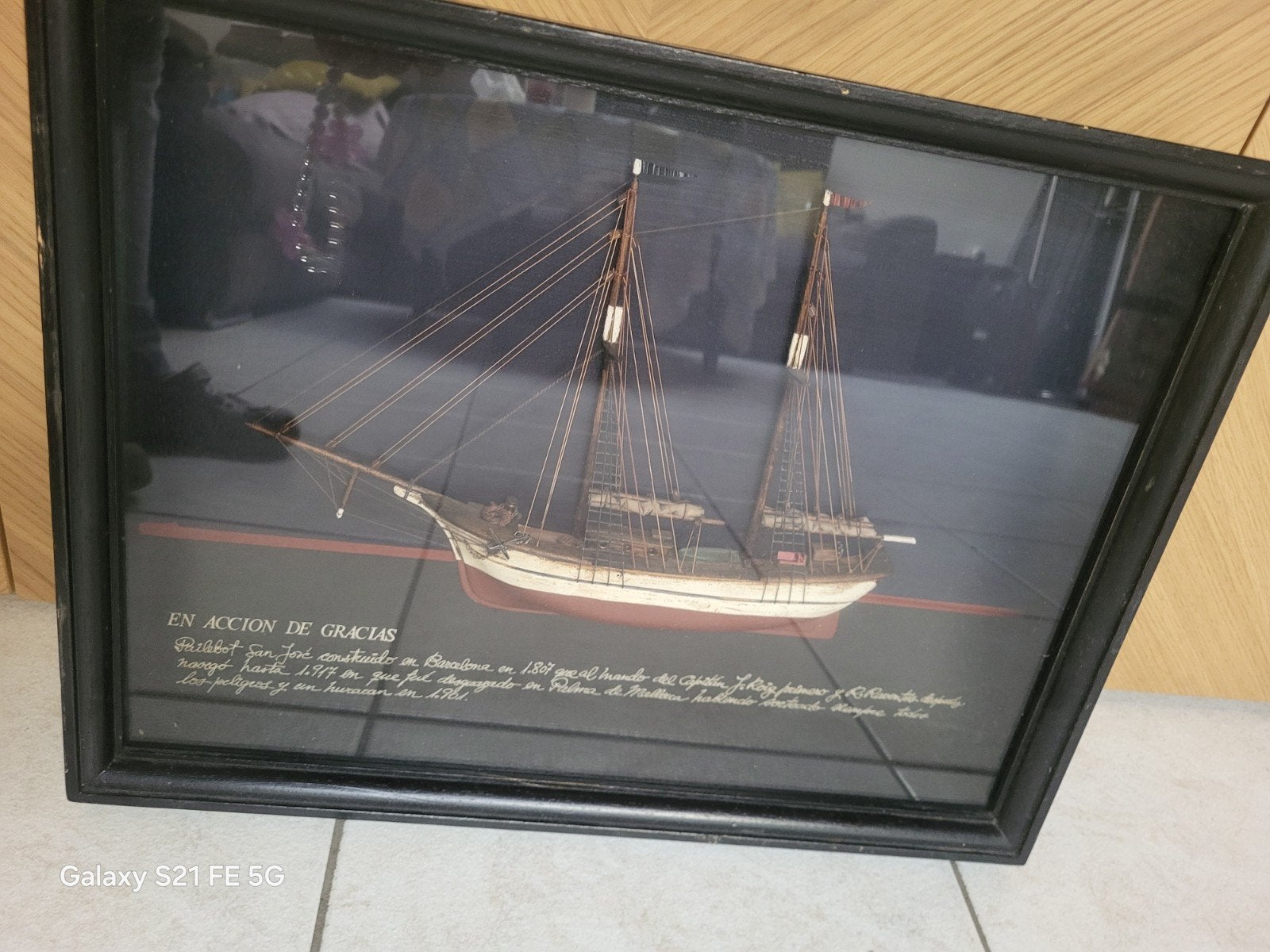 ingelijste scheepsmaquette, Huis en Inrichting, Ophalen