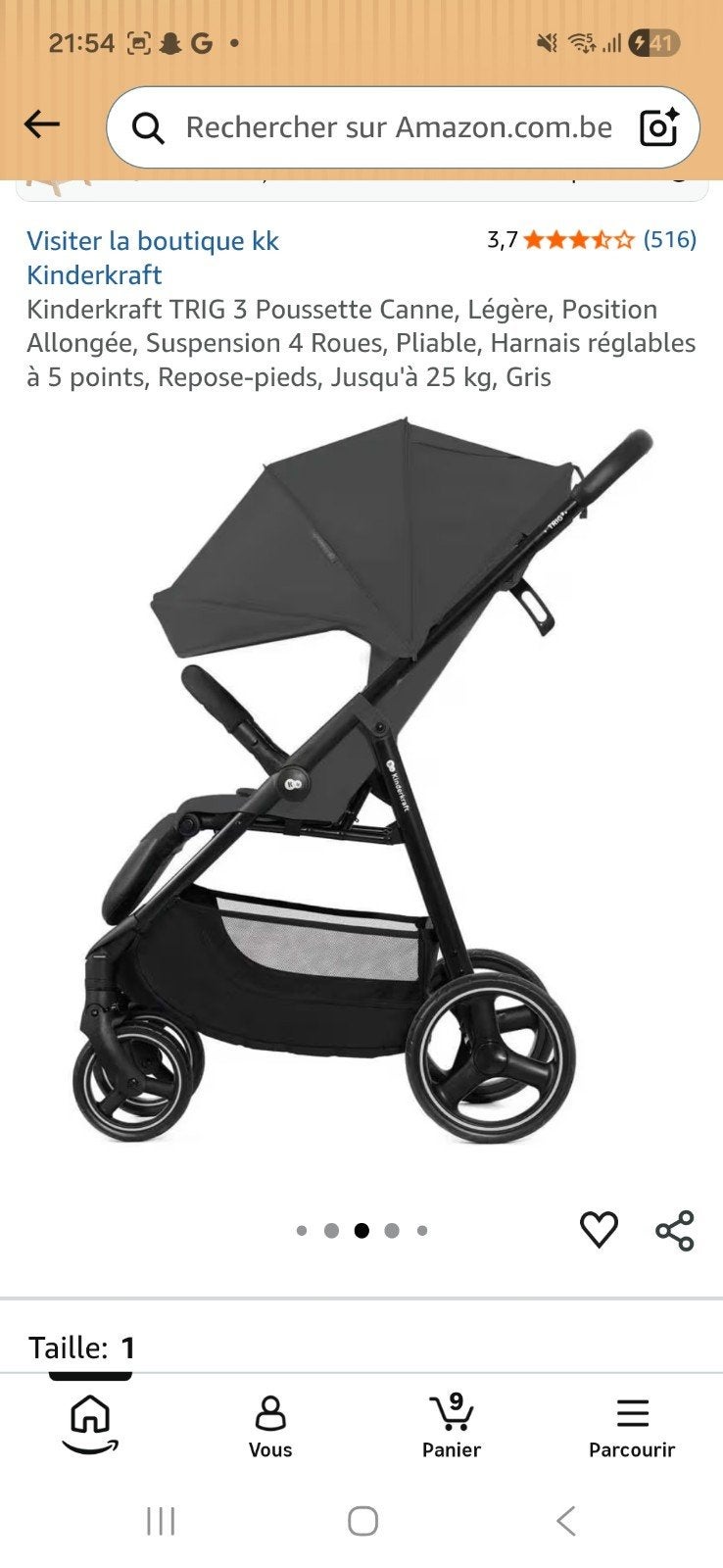 Poussette kinderkraft. État neuf, Ophalen of Verzenden