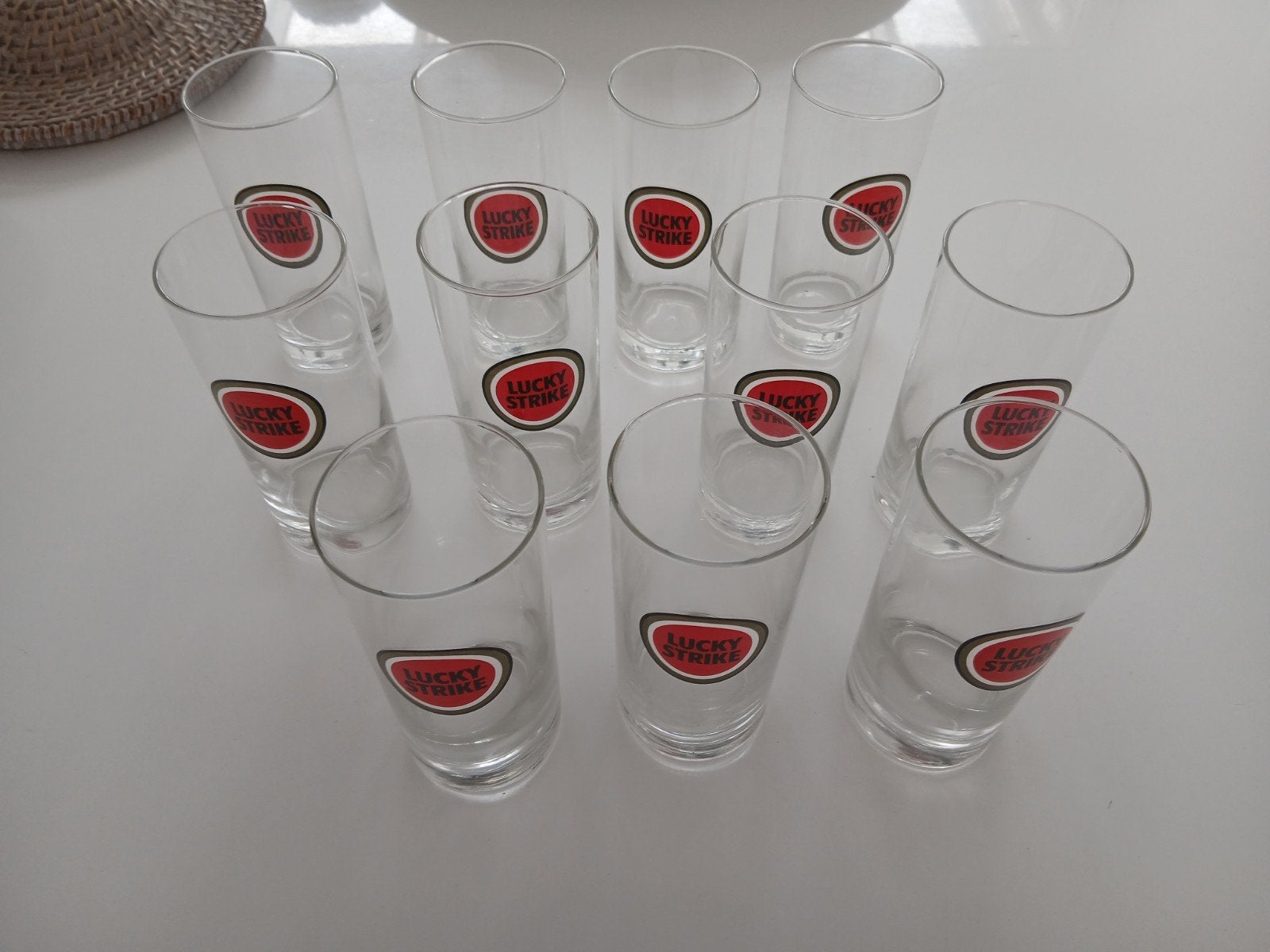 11 Lucky Strike glazen, Ophalen of Verzenden
