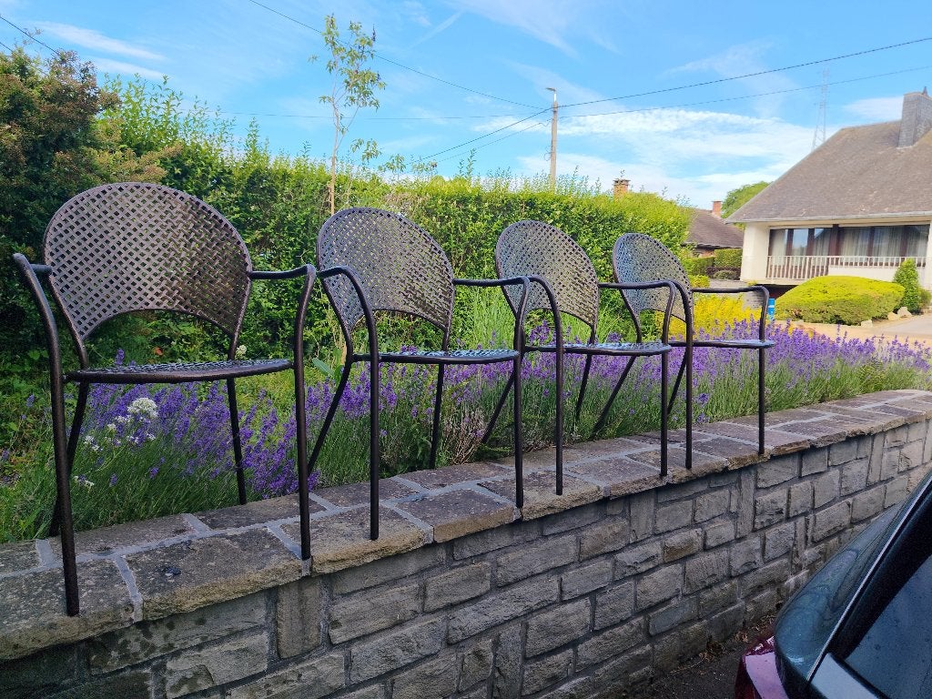 4 chaises de jardin robustes marque Italienne, Enlèvement, Utilisé, Métal