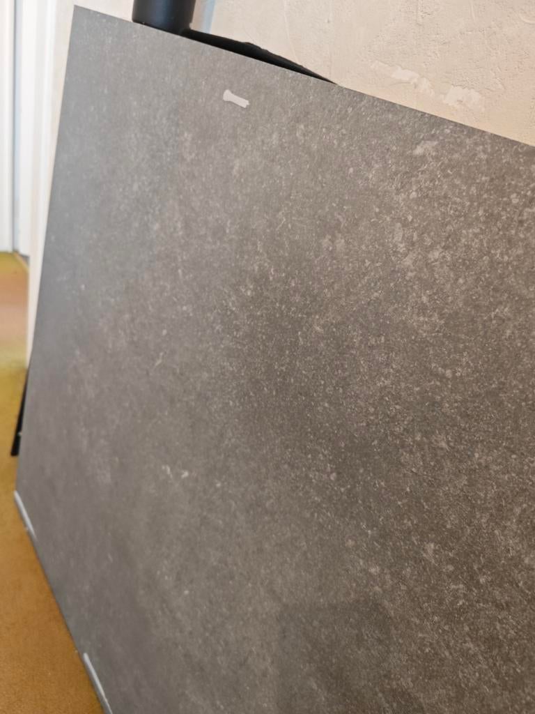 Keramische vloertegel 90x90 blue stone donker grijs, Ophalen, Grijs