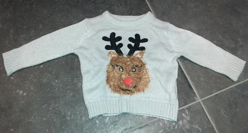 Baby zachte trui rendier merry christmas 68, Kinderen en Baby's, Babykleding | Maat 68, Ophalen of Verzenden, Nieuw, Jongetje of Meisje