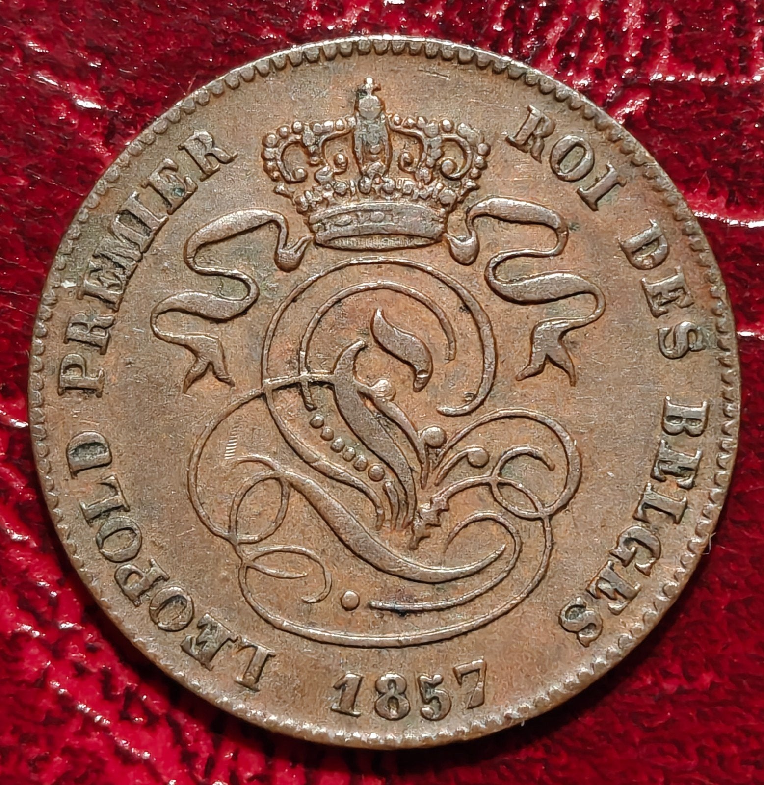 2 centiem 1857 Leopold I, Postzegels en Munten, Ophalen of Verzenden