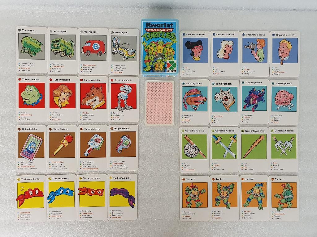 Kwartetspel Teenage Mutant Hero Turtles (Selecta, 1990), Collections, Enlèvement ou Envoi, Utilisé