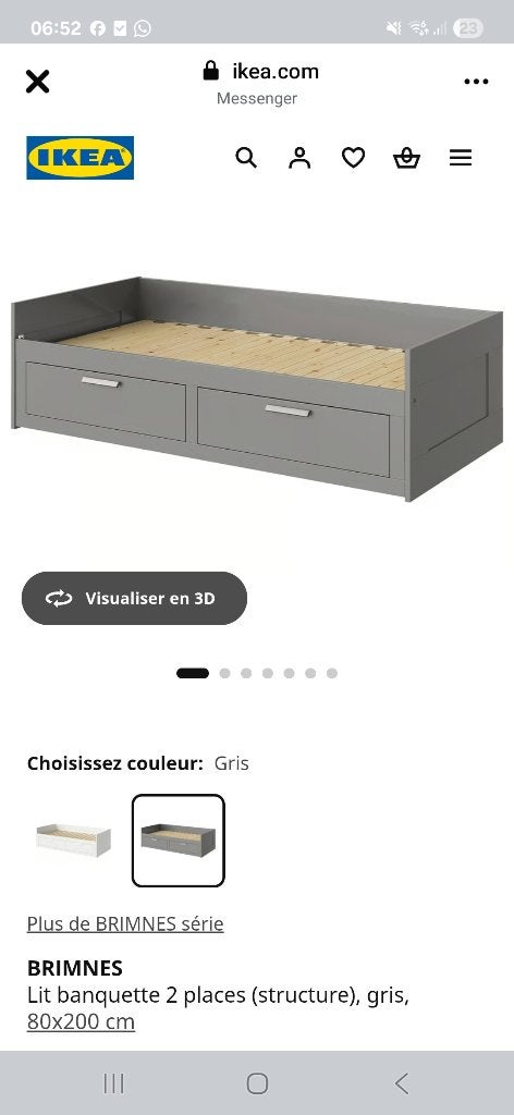 Lit modulable, Utilisé, Bois, Noir, Enlèvement