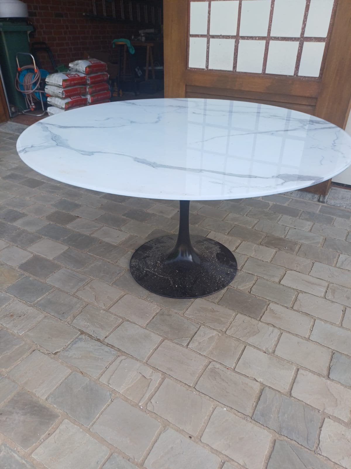 tafel glazen blad, Tuin en Terras, Ophalen