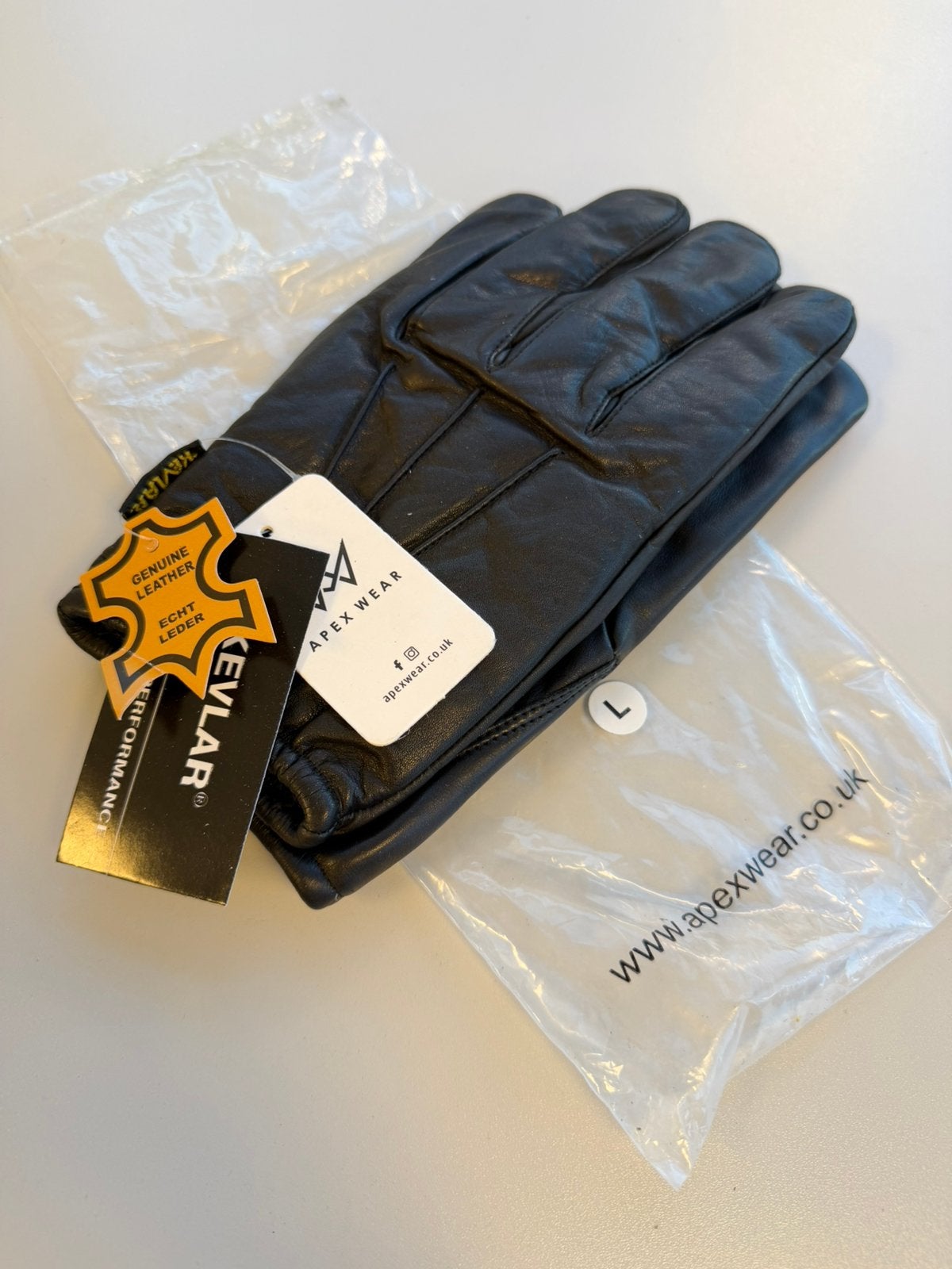 Gants en cuir Kevlar Apex Wear L pour moto en cuir véritable, Enlèvement ou Envoi, Neuf, sans ticket, Femmes, Gants
