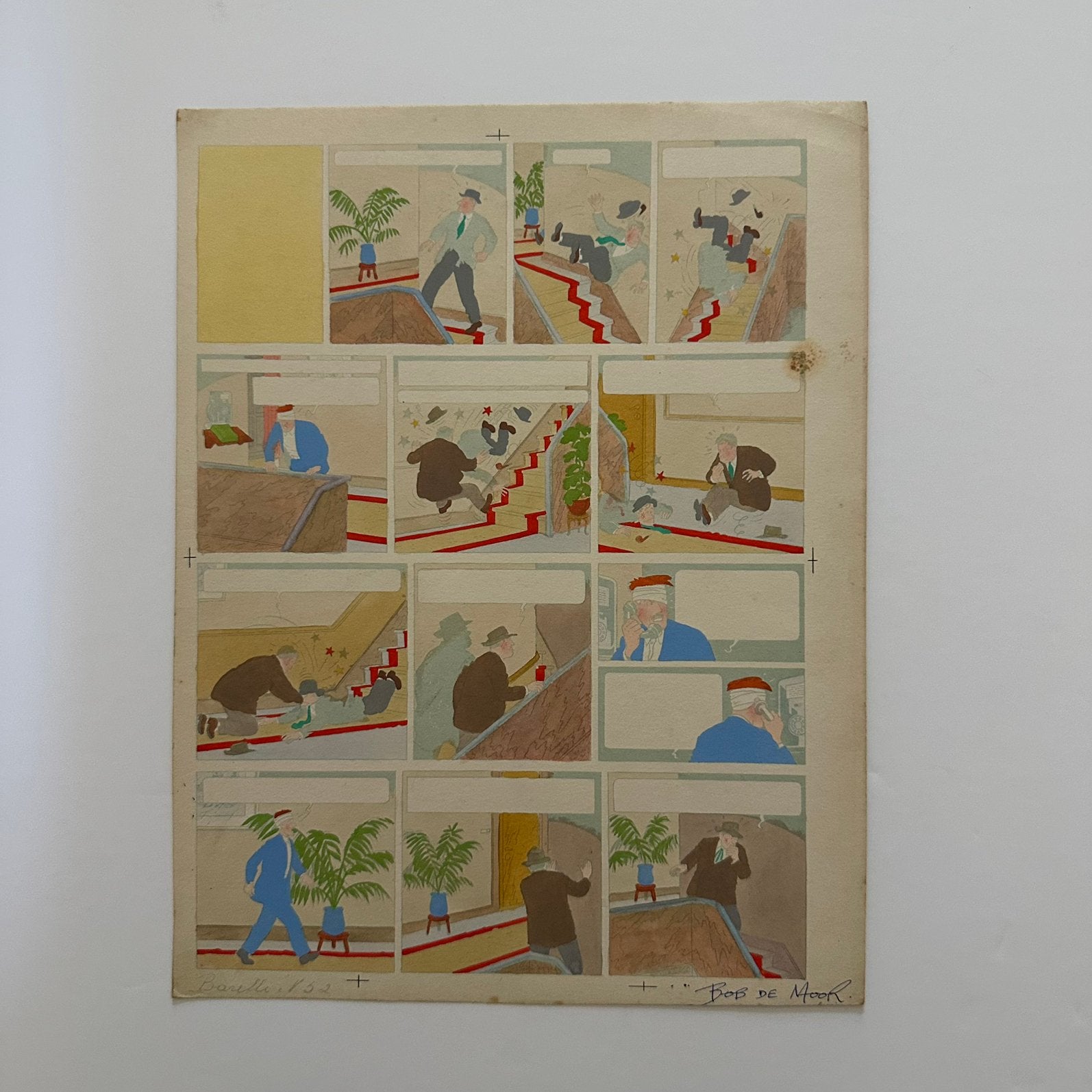 Bob De Moor : Barelli bleu mis en couleurs + signature, Envoi, Tintin, Comme neuf, Image, Affiche ou Autocollant
