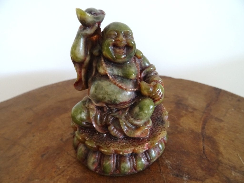 Lucky Laughing Buddha beeldje (Hotei), 7 cm, Ophalen of Verzenden, Zo goed als nieuw, Composieten