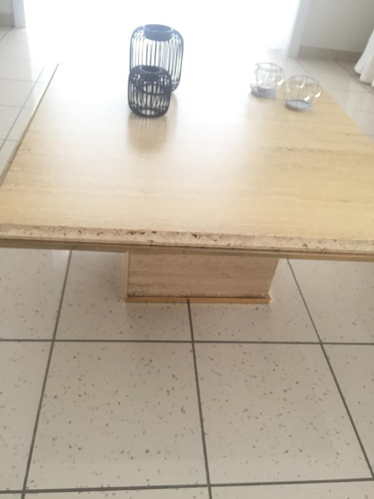 Travertin salontafel, Huis en Inrichting, Ophalen, Overige materialen, 50 tot 100 cm, 50 tot 100 cm