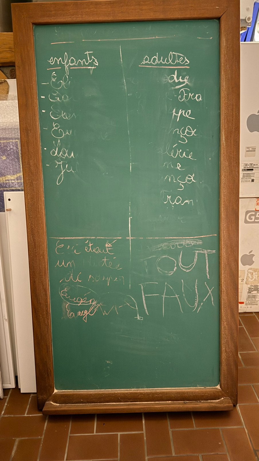 Tableau vintage craie, Enlèvement, Utilisé, Autres types