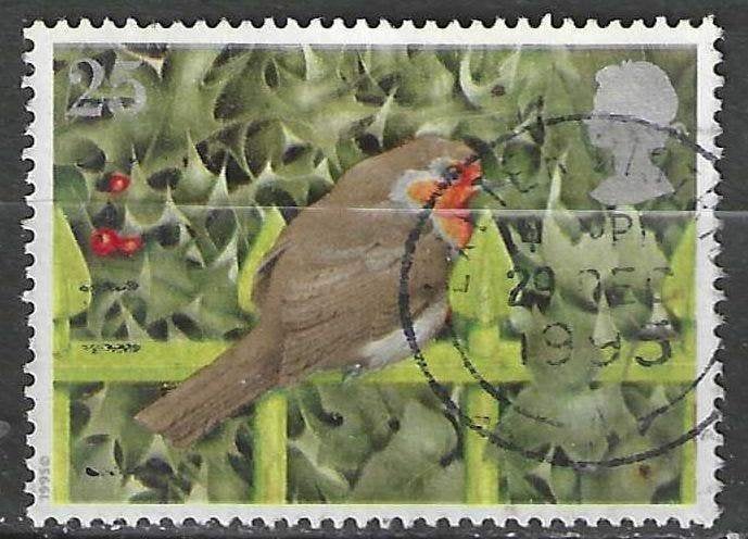 Grande-Bretagne 1995 - Yvert 1843 - Noël avec oiseau (ST), Envoi, Affranchi