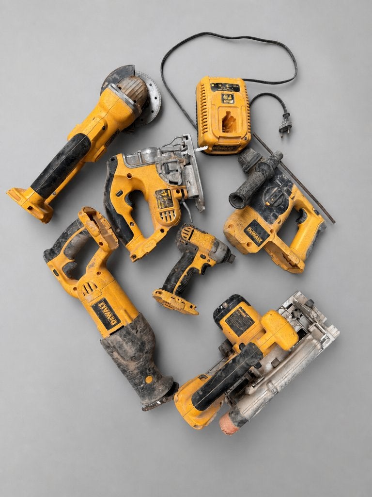 DeWalt 18V machineset 6 machines + lader zonder accu's, Doe-het-zelf en Bouw, Ophalen, Gebruikt