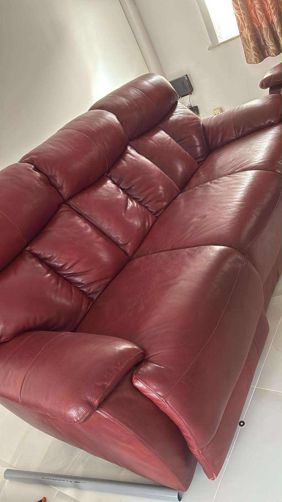 Chateau d'Ax fauteuil rood leer, Huis en Inrichting, Ophalen, Zo goed als nieuw, Vierpersoons of meer, Leer