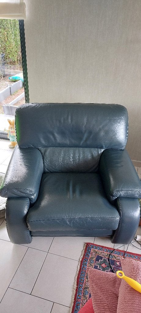 Volledig lederen salon, Ophalen, Gebruikt, Leer, Rechte bank