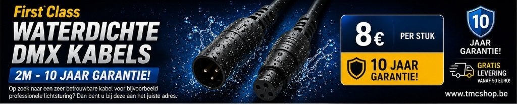 Nieuwe First Class Waterdichte Dmx Kabels 2m 10Jaar Garantie, Ophalen of Verzenden, Nieuw, Licht, Geluidgestuurd