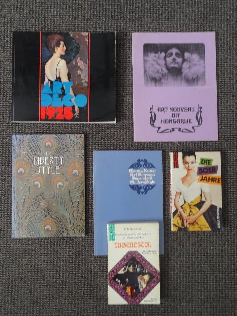 6 boeken fifties, art nouveau, art deco;, liberty style, Verzenden, Gelezen, Overige onderwerpen