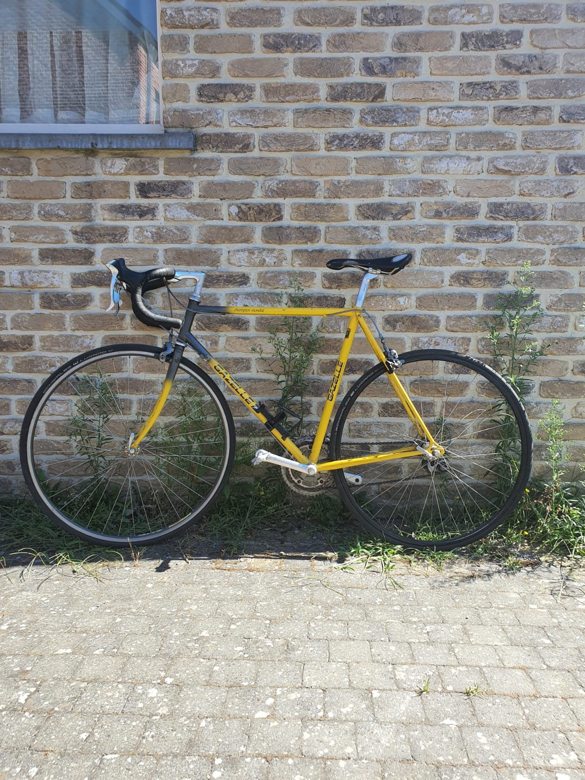 Gele racefiets, Fietsen en Brommers, Fietsen | Racefietsen, Ophalen, 28 inch, Heren, Zo goed als nieuw