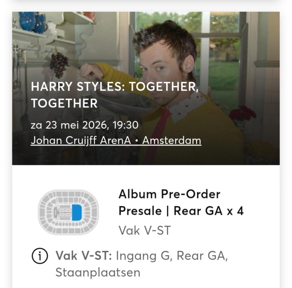 HARRY STYLES-tickets Amsterdam 23/05/2026, Mei