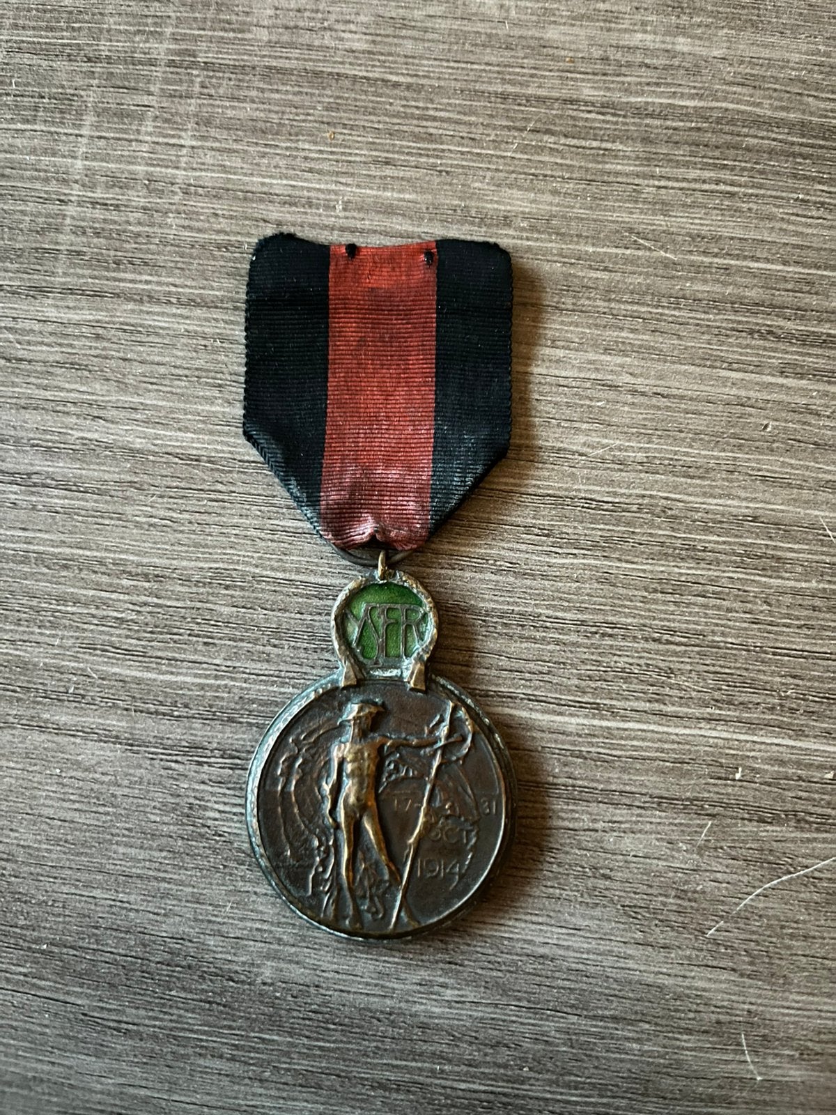Belgische IJzermedaille (Médaille de l’Yser) WO 1, Verzamelen, Ophalen of Verzenden, Lintje, Medaille of Wings
