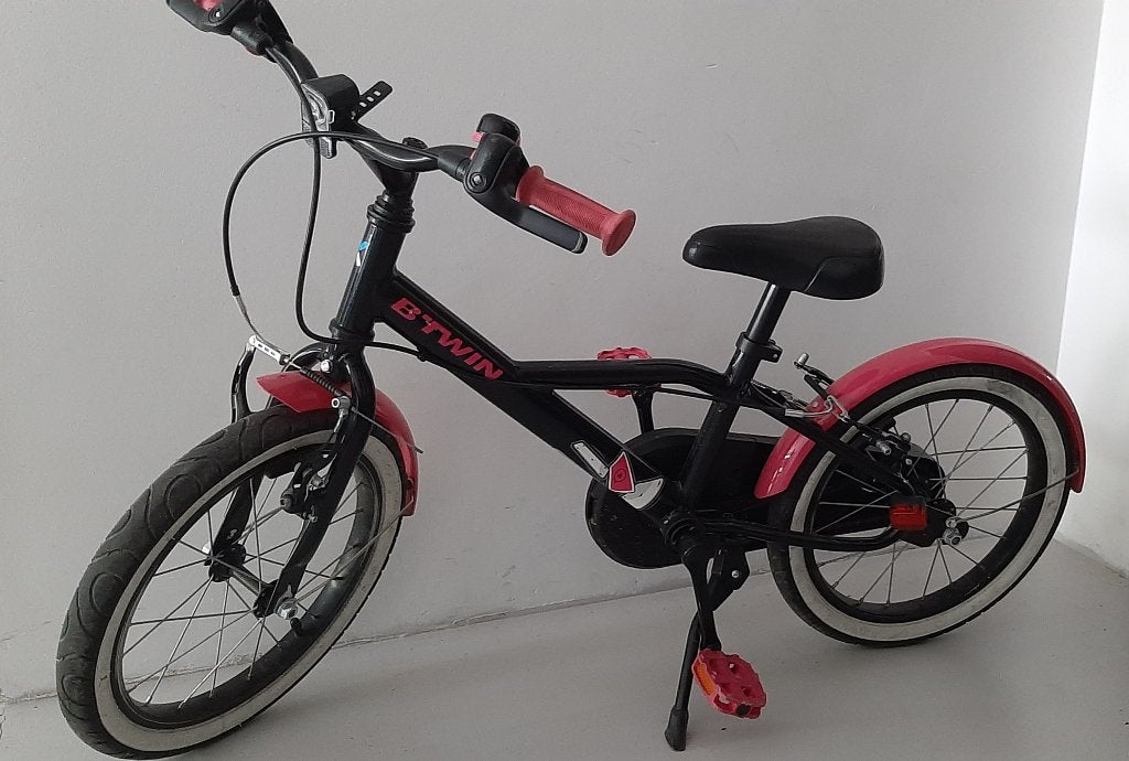 Kinderfiets 16 inch, Ophalen, Gebruikt, Velgrem, B-TWIN