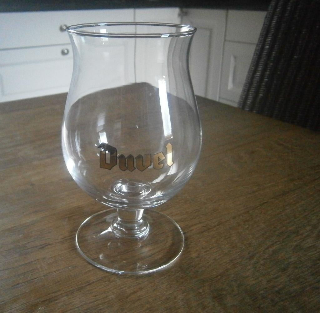 12 Duvel glazen 33 cl gouden letters, Ophalen of Verzenden, Nieuw, Glas of Glazen, Duvel