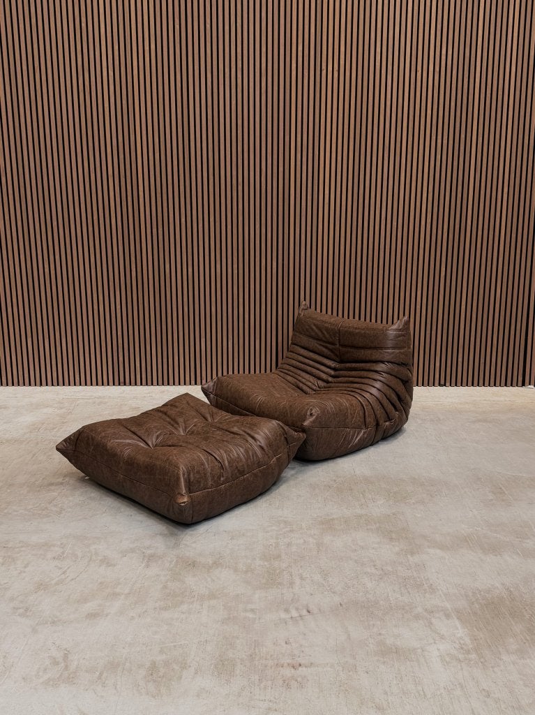 Ligne Roset Togo Fireside Chair eenzits | Mokka Leder, Ophalen of Verzenden