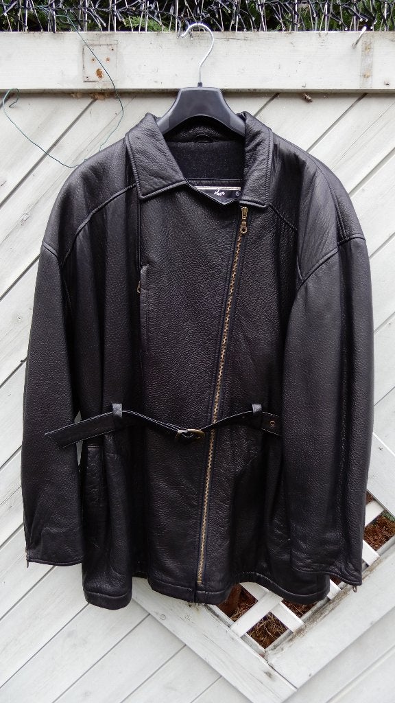 Lederen damesjas maat 44, Enlèvement, Porté, Taille 42/44 (L), Noir