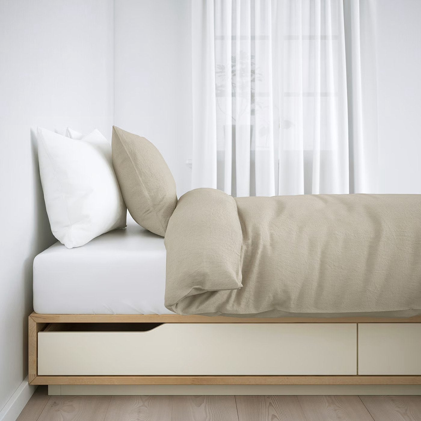 Ikea Mandal - Leirsund - lit, Maison & Meubles, Enlèvement, Utilisé, 200 cm, Blanc