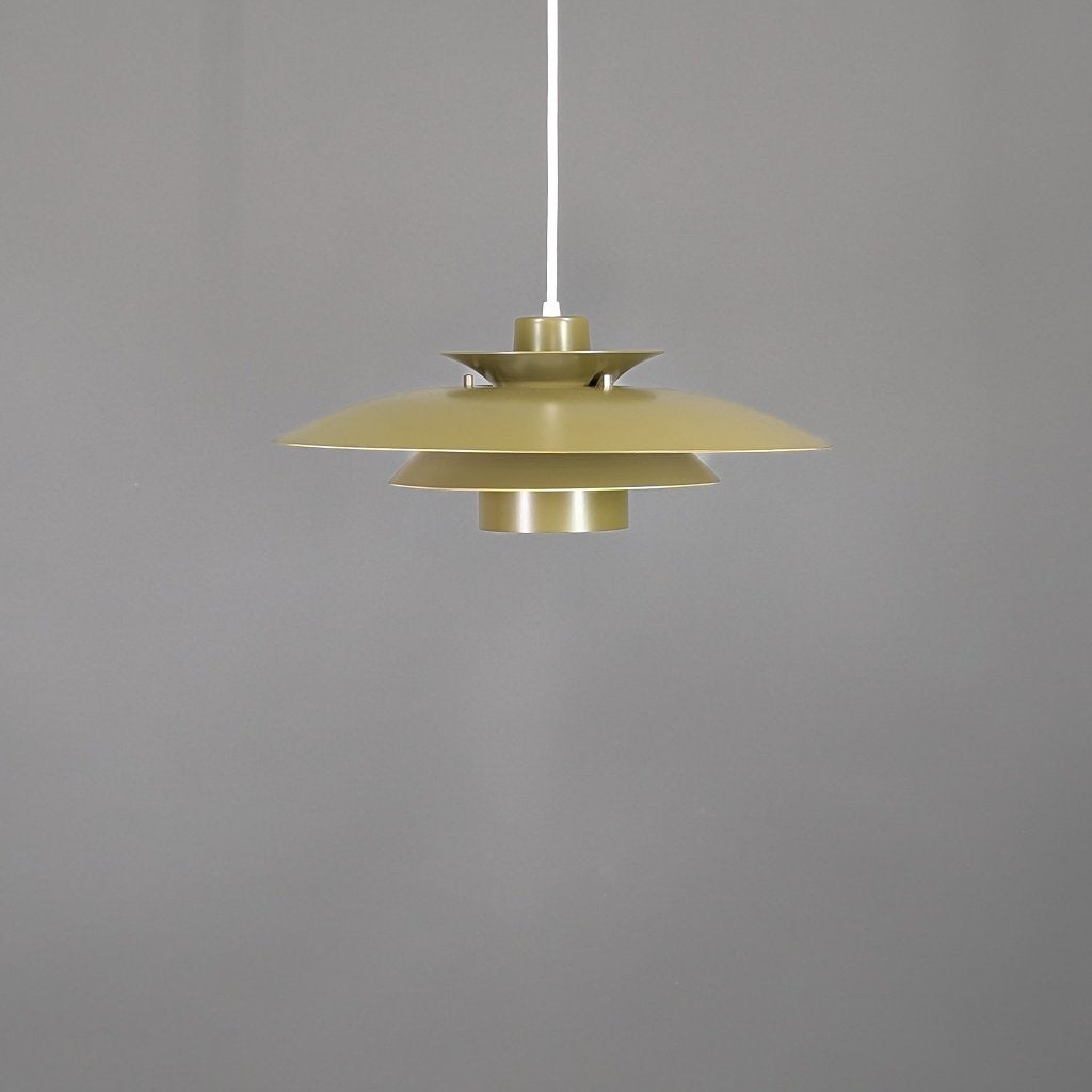 Vintage Scandinavische hanglamp – groen – Ø42 cm, Kunststof, Verzenden, Scandinavisch, E27 (groot)