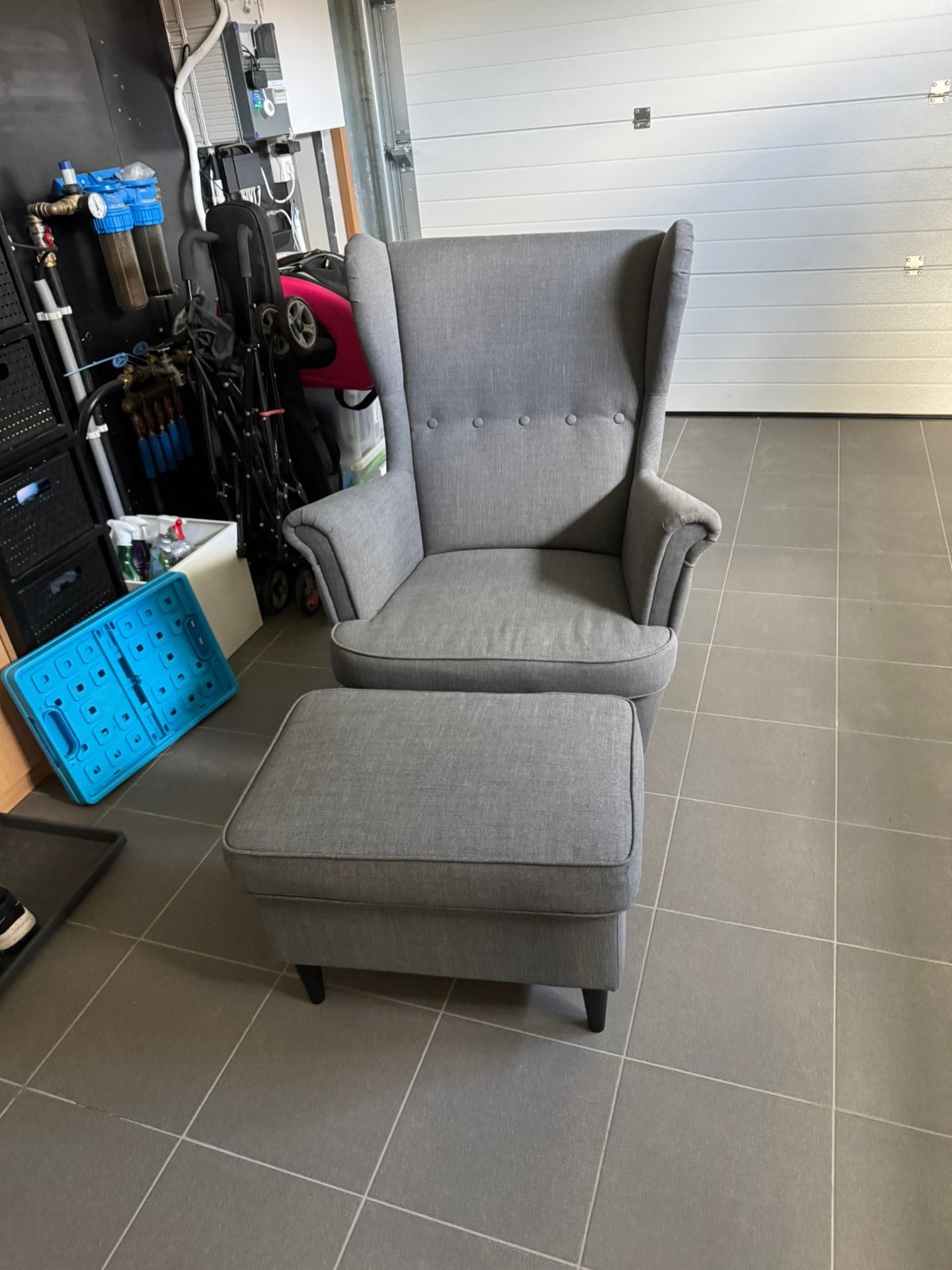 Fauteuil met voetenbank, Ophalen, Zo goed als nieuw