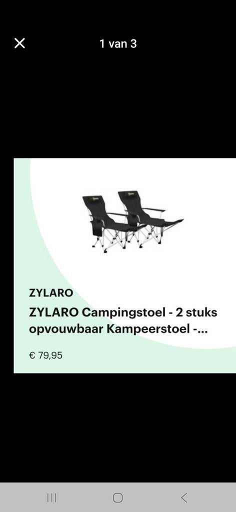 2 stoelen met verlenging voor benen  tafeltje, Caravans en Kamperen, Ophalen