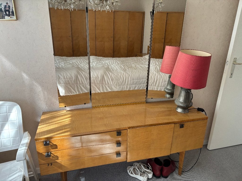 'Sixties' slaapkamer met recente lattoflex 160/200, Huis en Inrichting, Slaapkamer | Complete slaapkamers, Gebruikt, Tweepersoons
