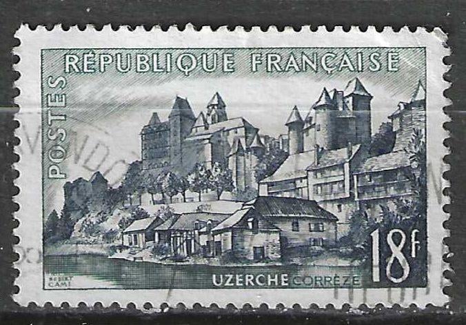 Francia 1955 - Yvert 1040 - Uzerche (Limousin) (ST), Timbres & Monnaies, Timbres | Europe | France, Affranchi, Envoi
