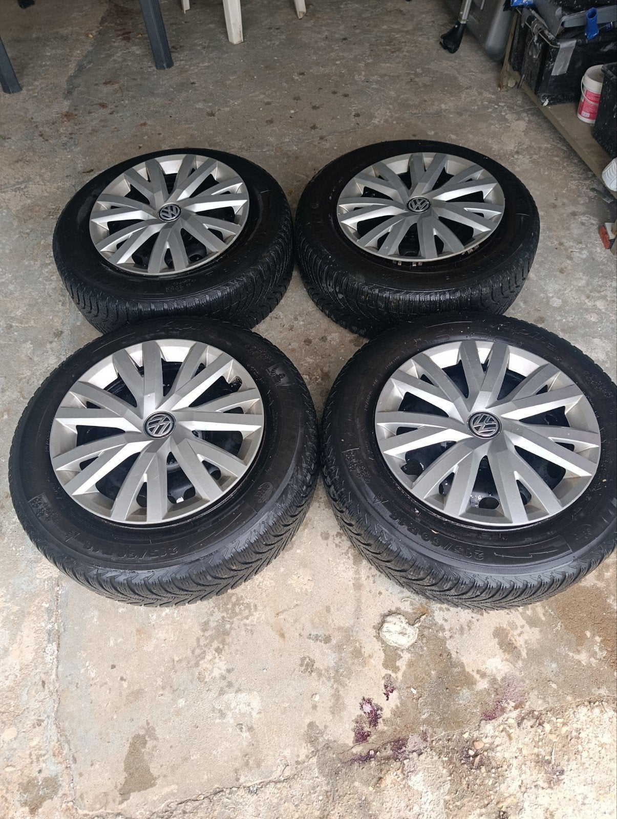 vends 4 pneus hiver avec jantes, Enlèvement ou Envoi, 16 pouces, Pneu(s), Utilisé