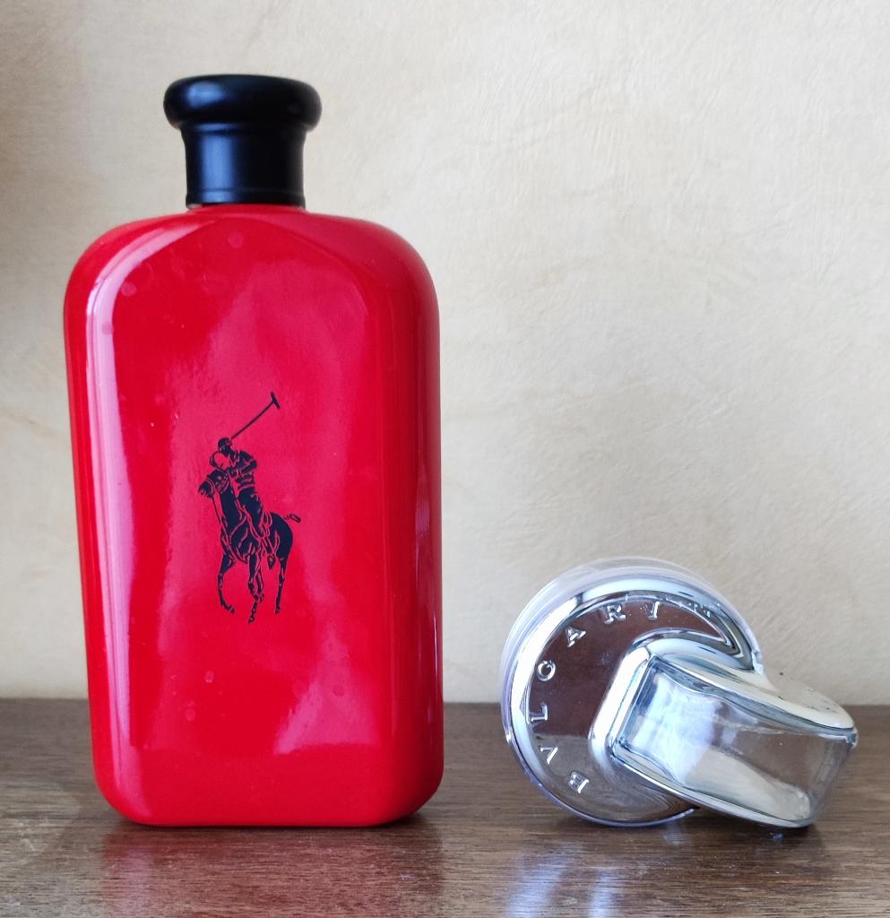 Bouteilles de parfum vide polo ralph loren et bulgari, Envoi, Utilisé, Bouteille de parfum