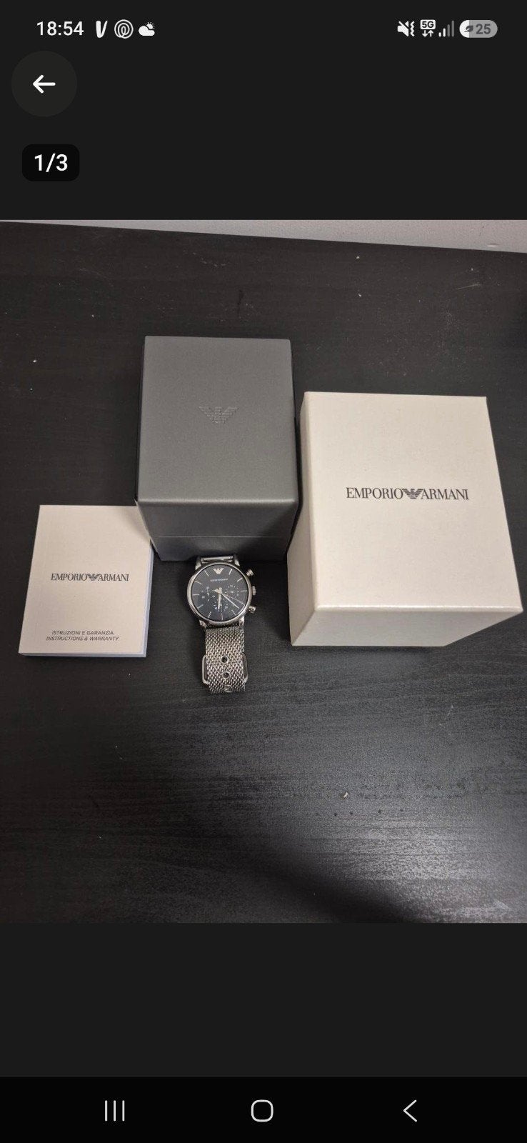 Emoprio Armani heren horloge, Bijoux, Sacs & Beauté, Montre-bracelet, Autres marques, Enlèvement, Acier