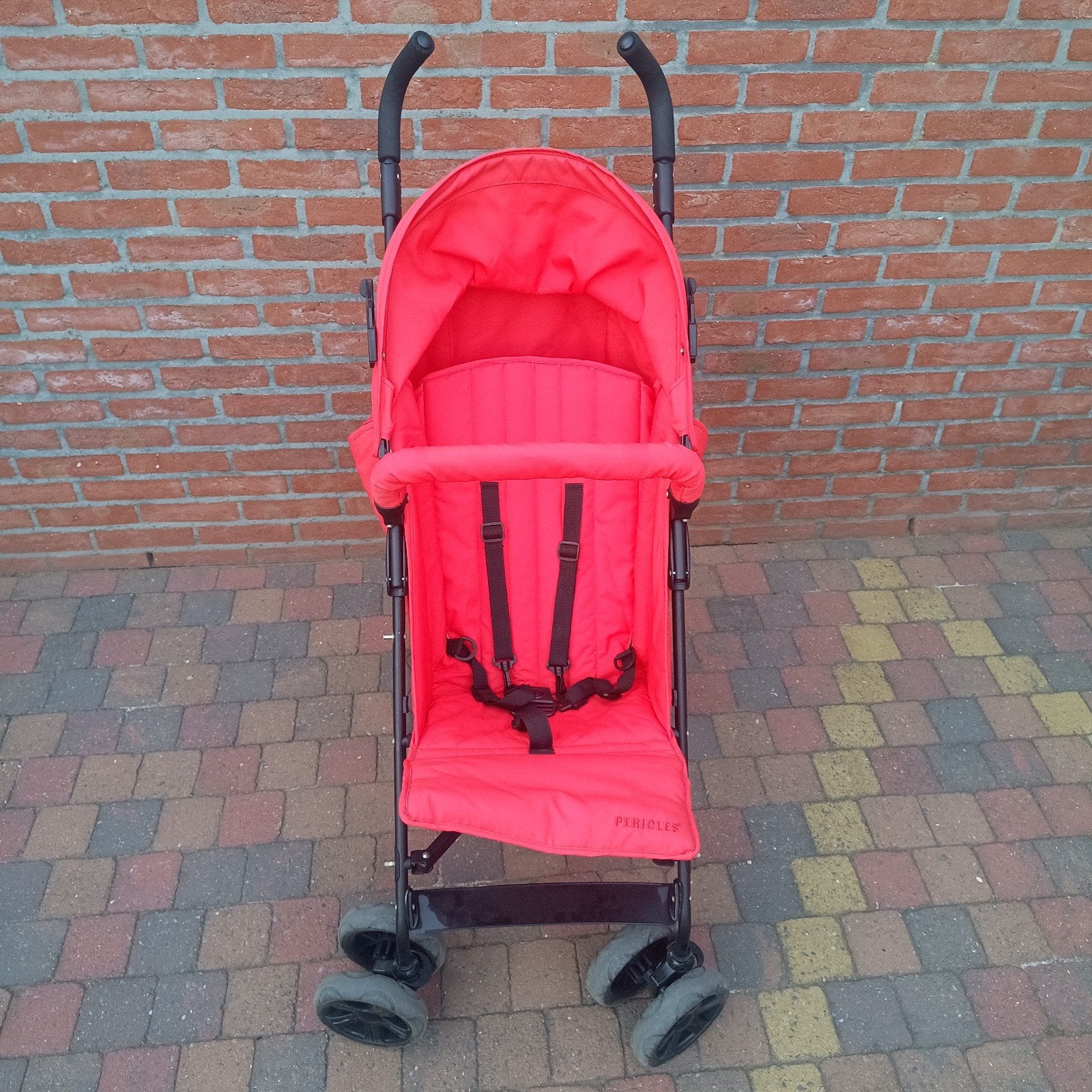 rode buggy Pericles met regenhoes, Kinderen en Baby's, Buggy's, Ophalen, Gebruikt, Regenhoes