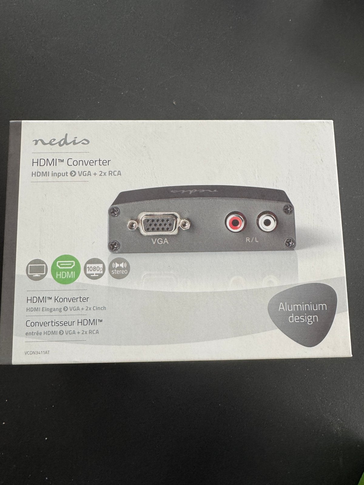 Nedis HDMI converter, HDMI input naar VGA + 2 x RCA (nieuw), Ophalen of Verzenden, Nieuw