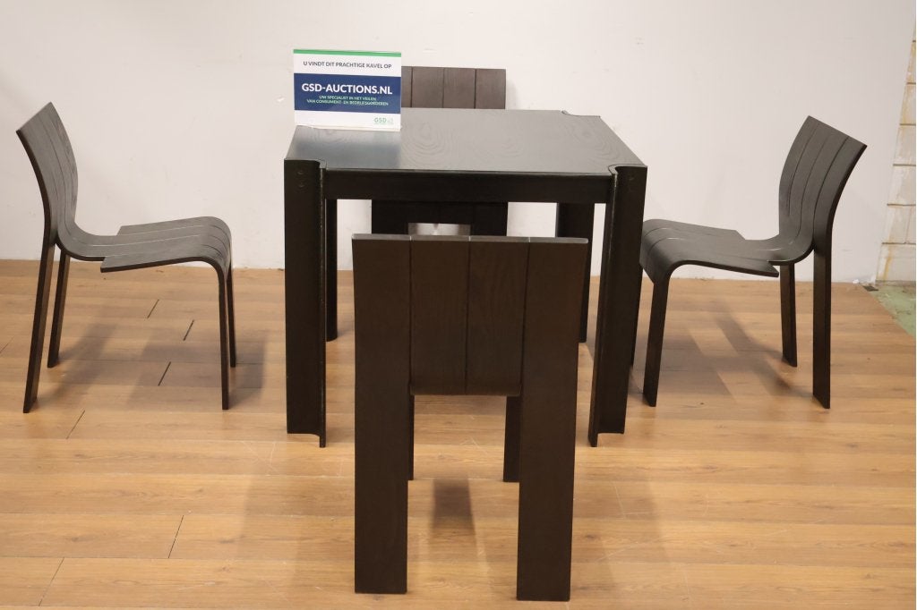 Bentwood Strip Chairs eettafel Set - Gijs Bakker, Castelijn