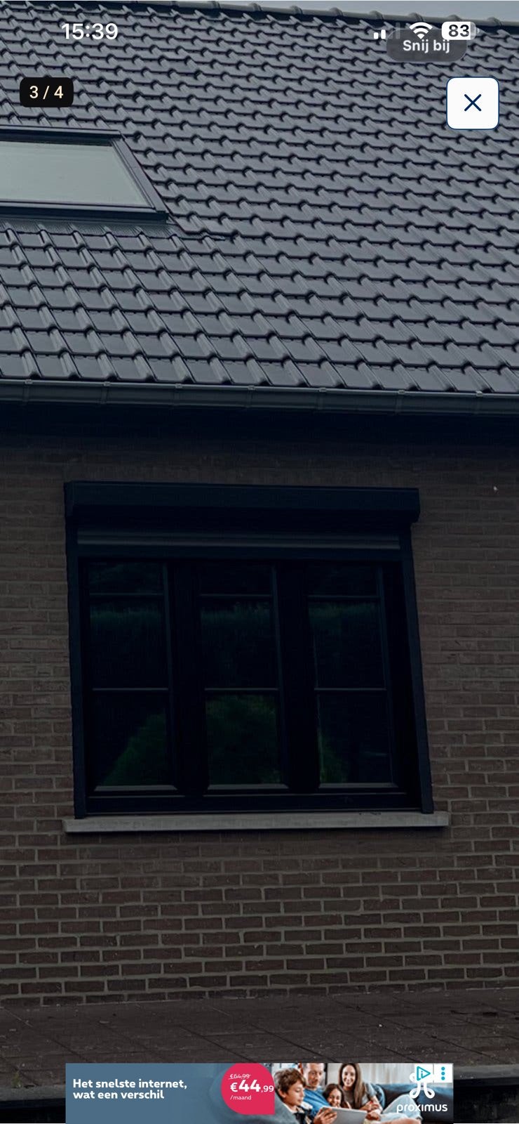 Zwart PVC raam, dubbele beglazing, Doe-het-zelf en Bouw, Ophalen, Zo goed als nieuw