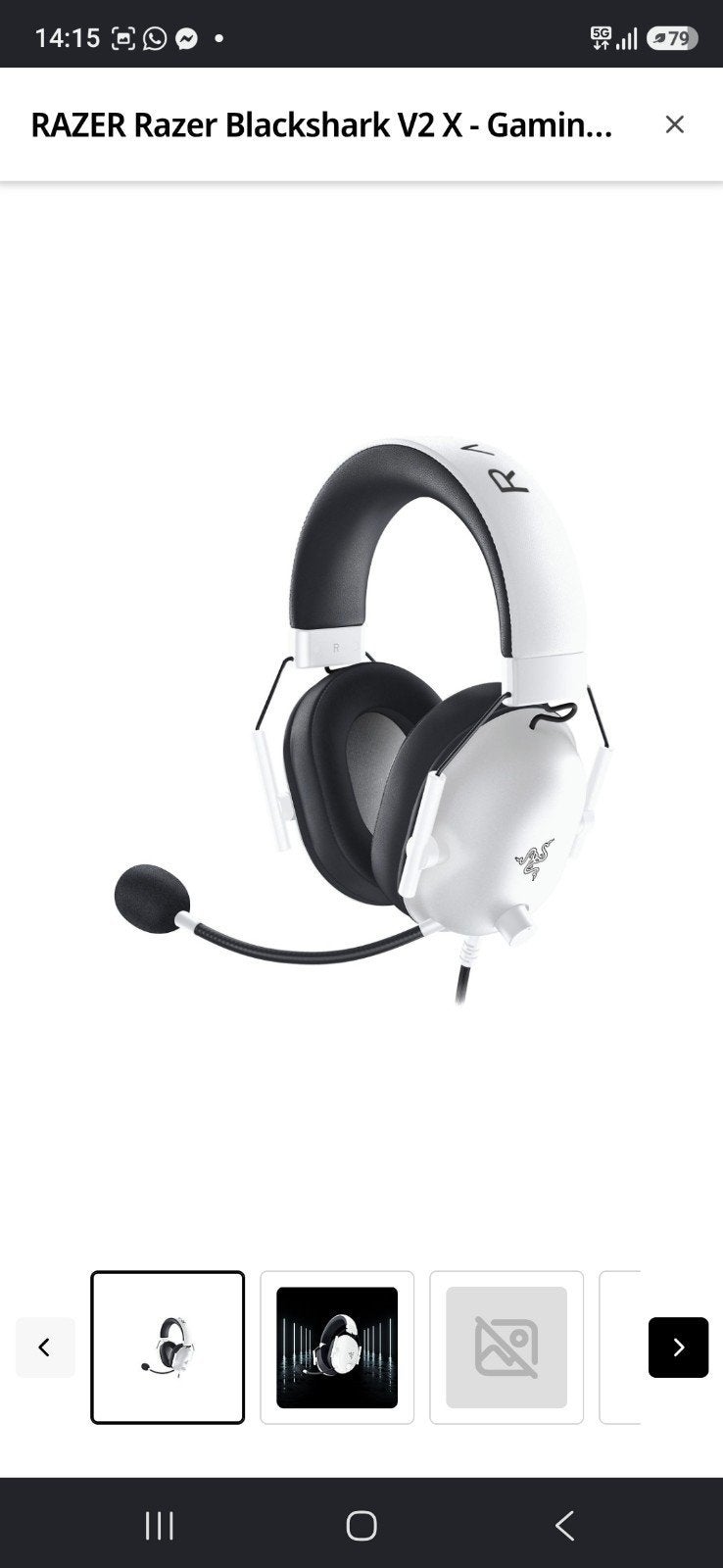 RAZER BLACKSHARK V2 X BLANC, Informatique & Logiciels, Enlèvement