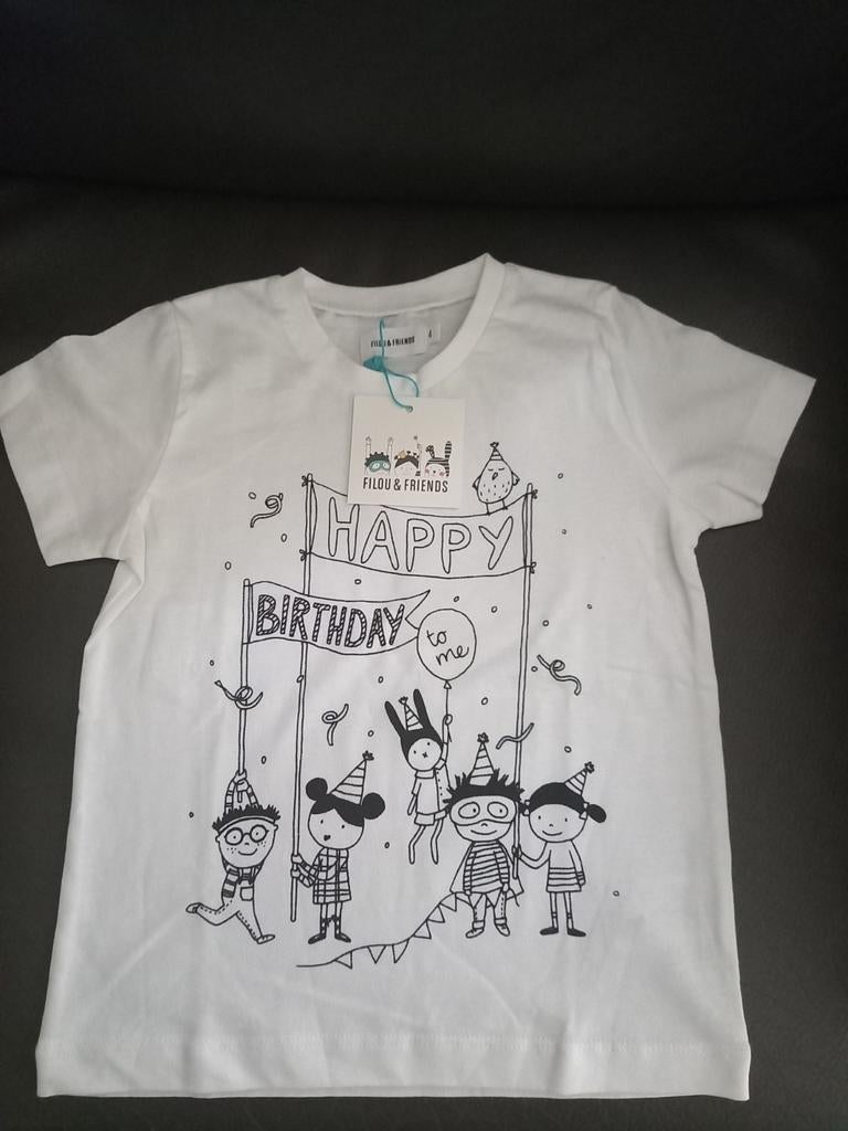 Nieuw t-shirt petit Filou MT4 Happy Birthday, Kinderen en Baby's, Kinderkleding | Maat 104, Ophalen of Verzenden